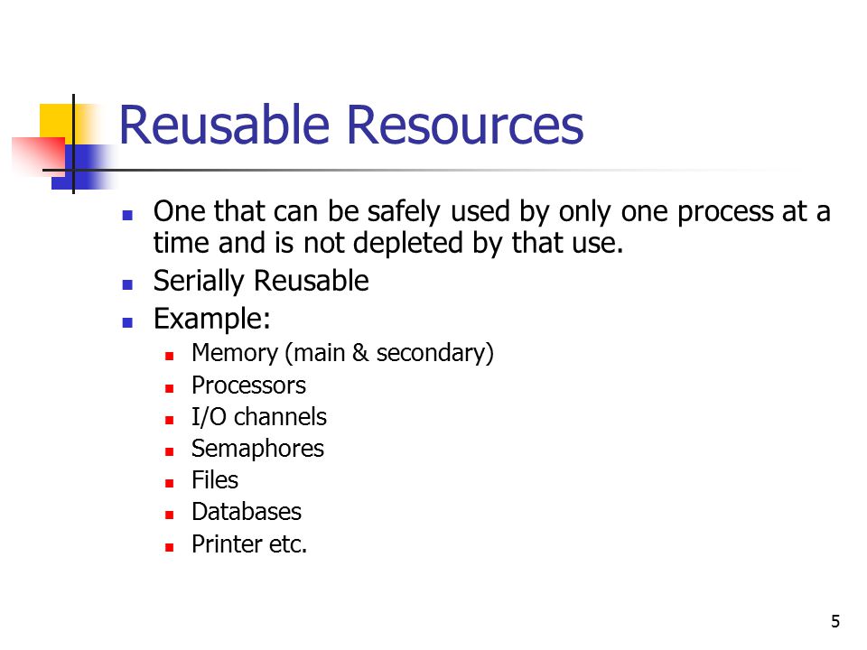 Serially Reusable Resources In Operating System